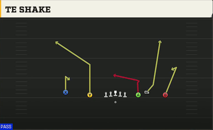 Penn State Offense Gun Empty Ace Trio TE Shake play diagram