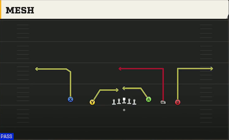 Purdue Offense Gun Empty Base Mesh play diagram