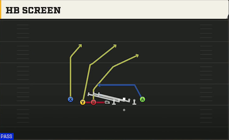 Central Michigan Offense Gun Empty Chips Quads HB Screen play diagram