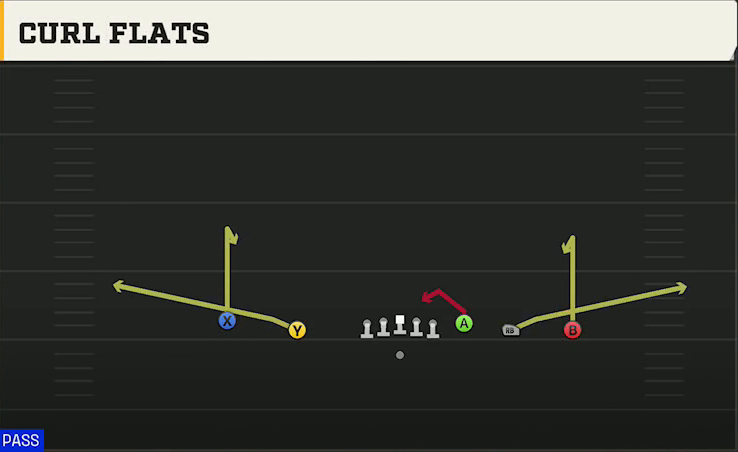 Oregon Offense Gun Empty HB Wide Curl Flats play diagram