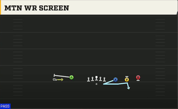North Texas Offense Gun Empty Trips Speed Mtn WR Screen play diagram
