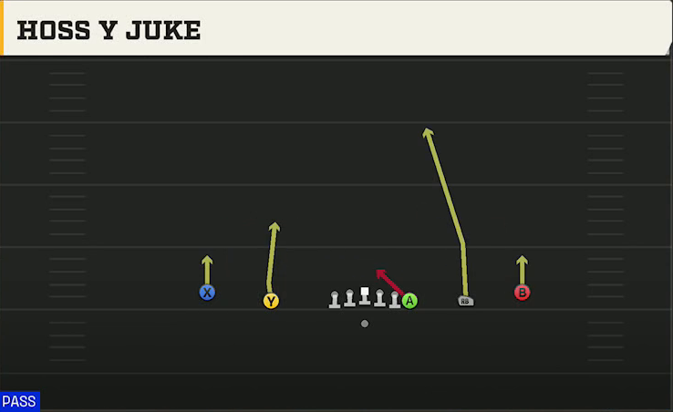UMass Offense Gun Empty Y-Flex Hoss Y Juke play diagram
