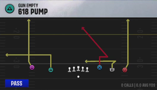 Air Raid (Alternate Offense) Gun Empty 618 Pump play diagram