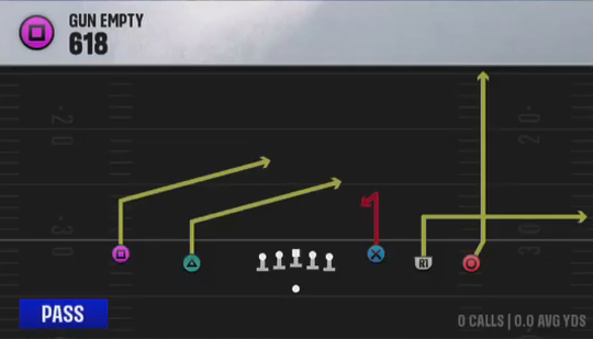 Air Raid (Alternate Offense) Gun Empty 618 play diagram