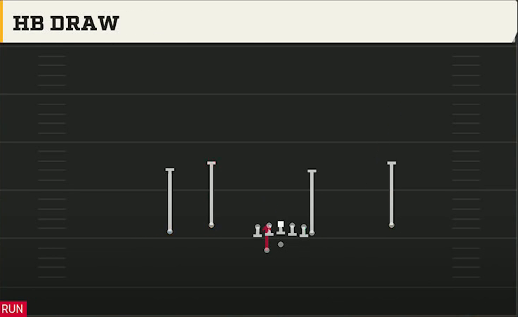 NC State Offense Gun Flex Y Off Wk HB Draw play diagram