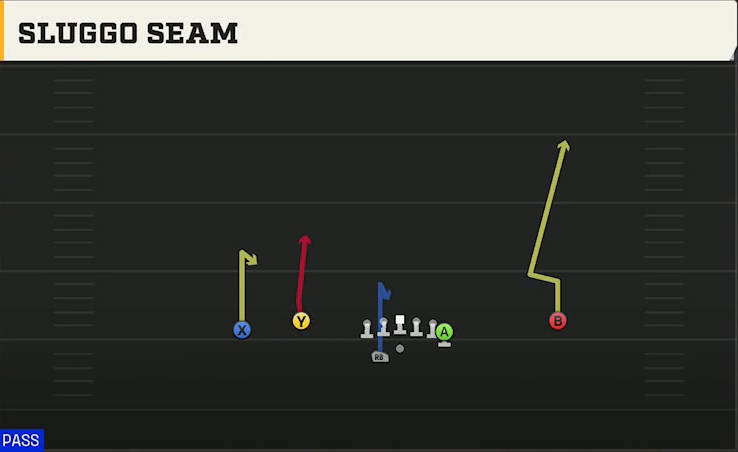 New Mexico State Offense Gun Flex Y Off Wk Sluggo Seam play diagram