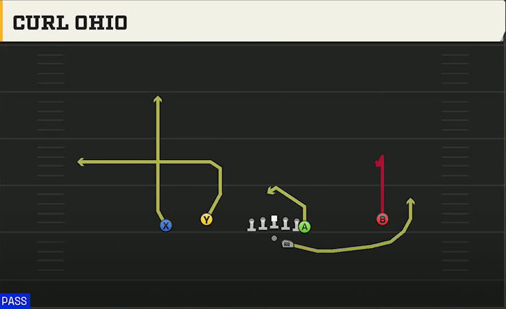 Charlotte Offense Gun Flex Y Off Curl Ohio play diagram