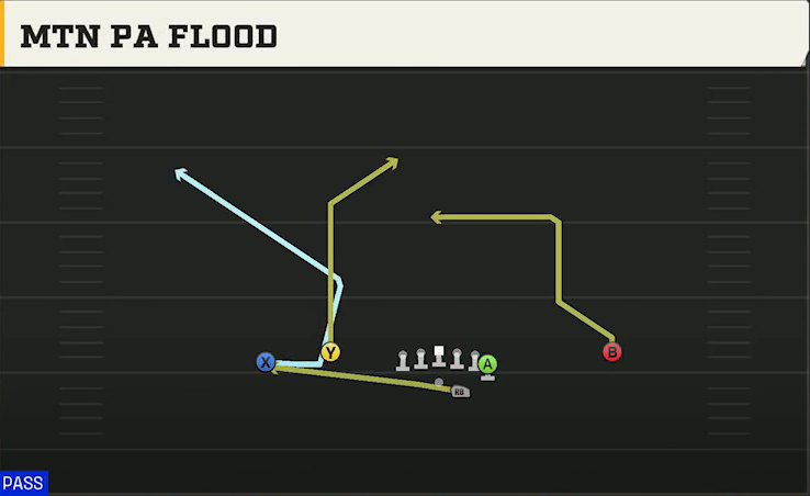 Charlotte Offense Gun Flex Y Off Mtn PA Flood play diagram
