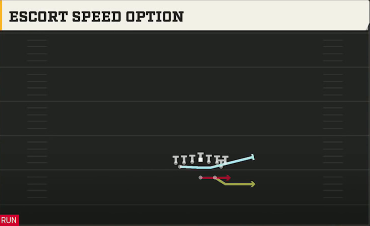 Air Force Offense Gun Flexbone Tight Escort Speed Option play diagram