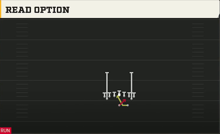 Rice Offense Gun Wingback Tight Slots Read Option play diagram