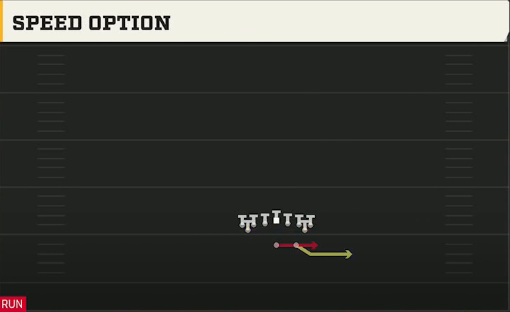 Rice Offense Gun Wingback Tight Slots Speed Option play diagram