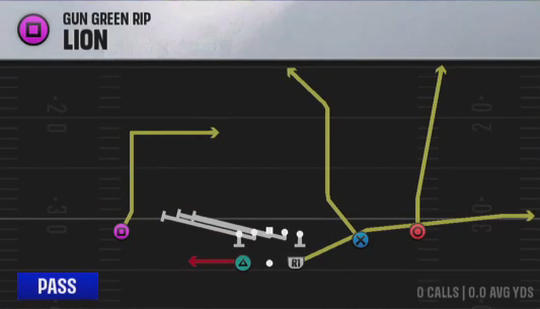 Air Raid (Alternate Offense) Gun Green Rip Lion play diagram