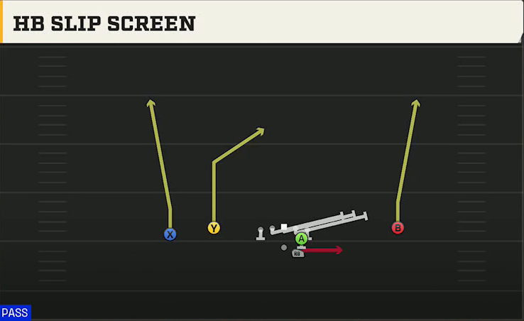 Florida State Offense Gun Normal Flex Wing HB Slip Screen play diagram