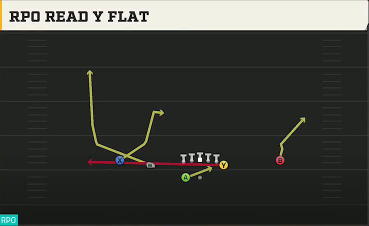 UCF Offense Gun Normal Y Off Wk RPO Read Y Flat play diagram