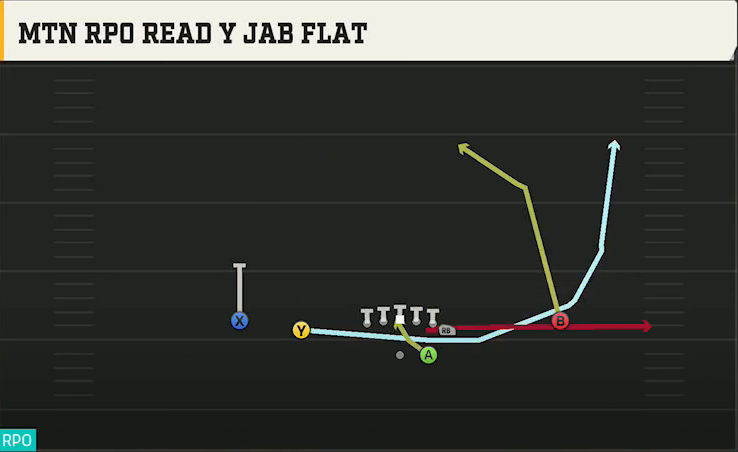 Virginia Offense Gun Normal Y Off Mtn RPO Read Y Jab Flat play diagram