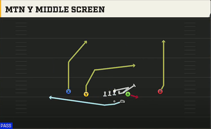 Alabama Offense Gun Normal Y Off Mtn Y Middle Screen play diagram