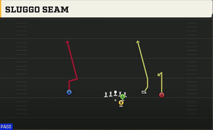 Ohio Offense Gun Open Flex Sluggo Seam play diagram
