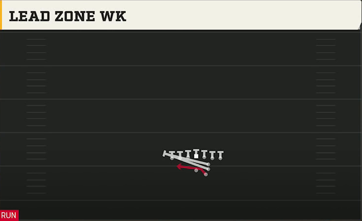 Power Spread (Alternate Offense) Gun Power I Tight Lead Zone Wk play diagram