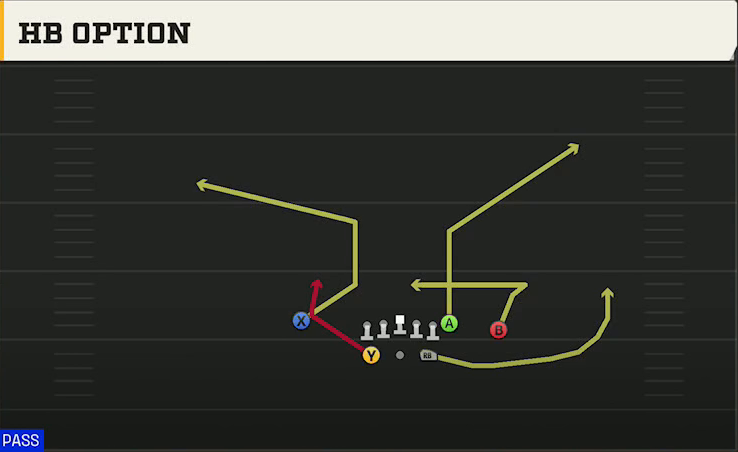 Utah State Offense Gun Split Close Pro HB Option play diagram