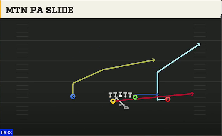 Buffalo Offense Gun Split Pro Near Mtn PA Slide play diagram