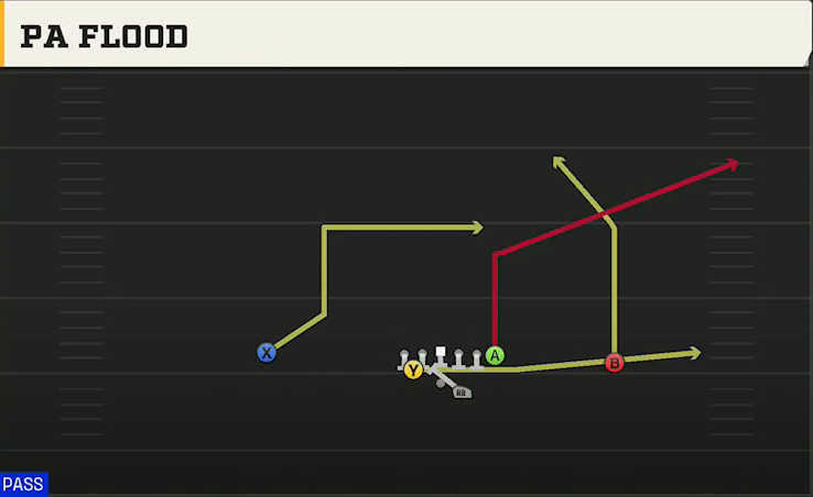 Buffalo Offense Gun Split Pro Near PA Flood play diagram