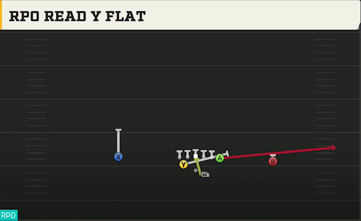 New Mexico State Offense Gun Split Pro Near RPO Read Y Flat play diagram