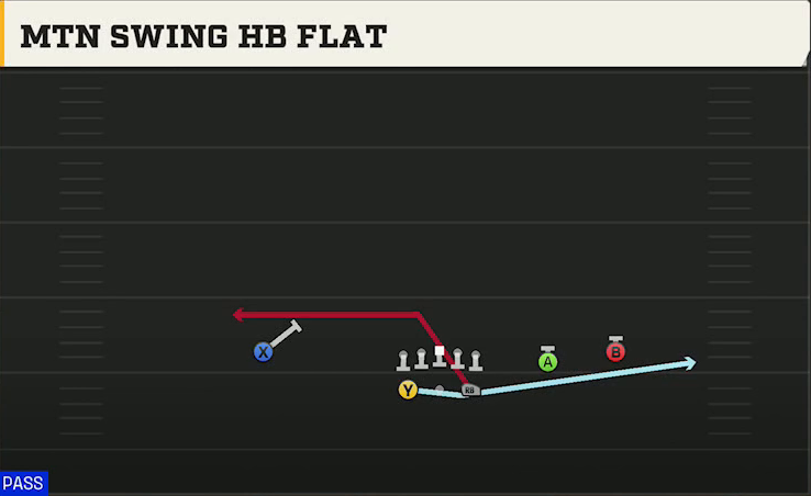 Utah Offense Gun Split Slot Open Mtn Swing HB Flat play diagram