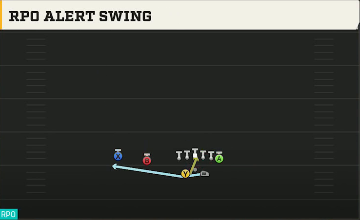 Liberty Offense Gun Split Twins Offset RPO Alert Swing play diagram
