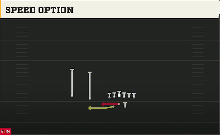 Liberty Offense Gun Split Twins Offset Speed Option play diagram
