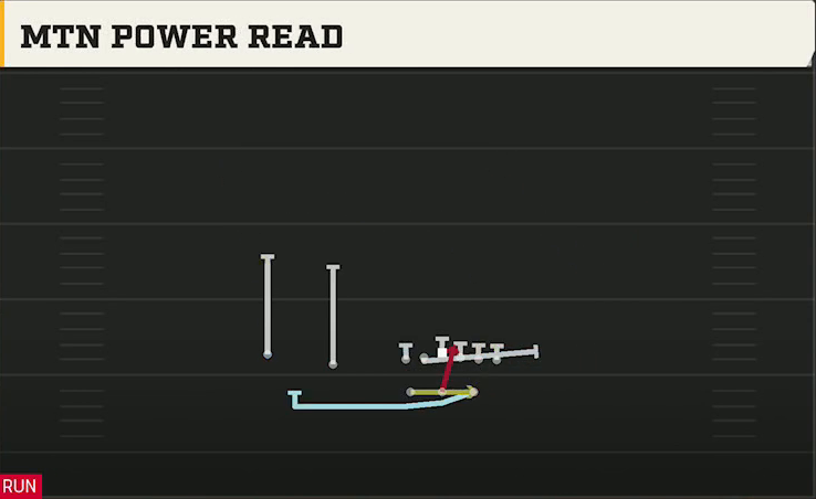 Georgia Tech Offense Gun Split Twins Mtn Power Read play diagram