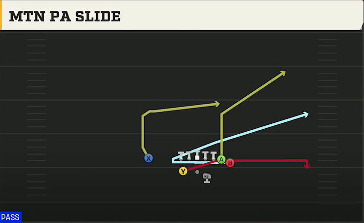 Auburn Offense Gun Split Wing Nasty Mtn PA Slide play diagram