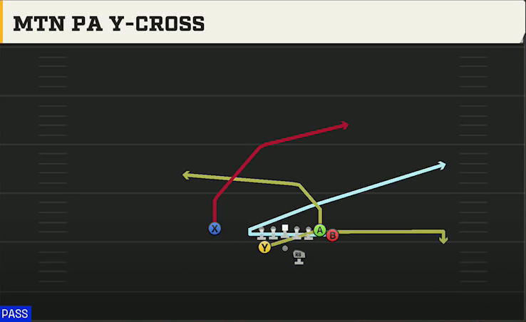 Auburn Offense Gun Split Wing Nasty Mtn PA Y-cross play diagram