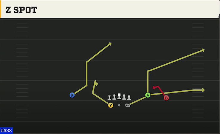 Missouri State Offense Gun Split Y-Flex Z Spot play diagram