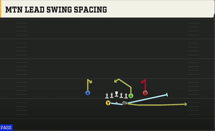 BYU Offense Gun Split Y Off Mtn Lead Swing Spacing play diagram