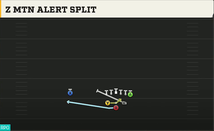 Western Michigan Offense Gun Split Z Plus Z Mtn Alert Buck play diagram