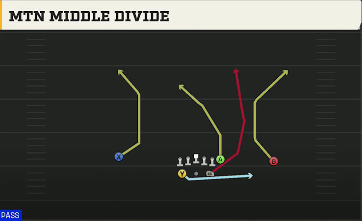 Navy Offense Gun Split Mtn Middle Divide play diagram