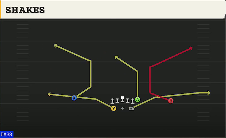 Navy Offense Gun Split Shakes play diagram