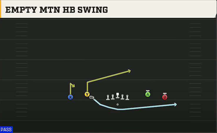 Iowa State Offense Gun Spread Dbl Flex Wk Empty Mtn HB Swing play diagram