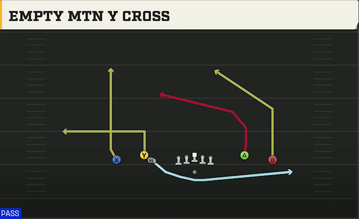 Iowa State Offense Gun Spread Dbl Flex Wk Empty Mtn Y Cross play diagram