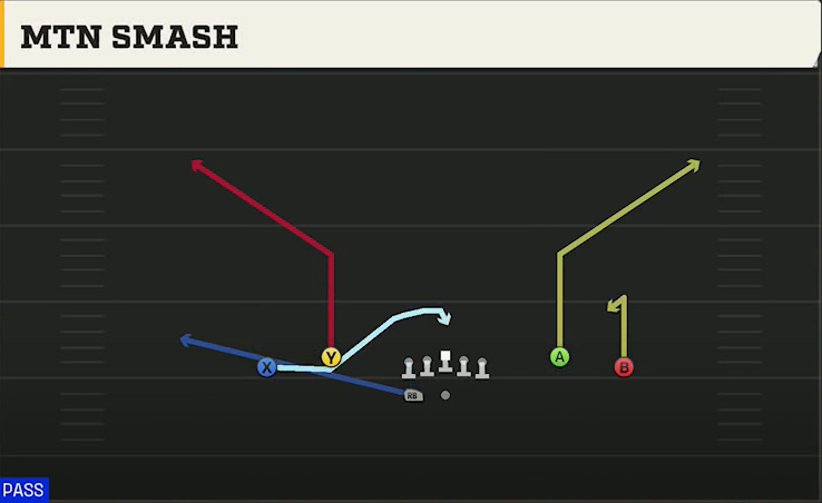 Washington State Offense Gun Spread Dbl Flex Wk Mtn Smash play diagram
