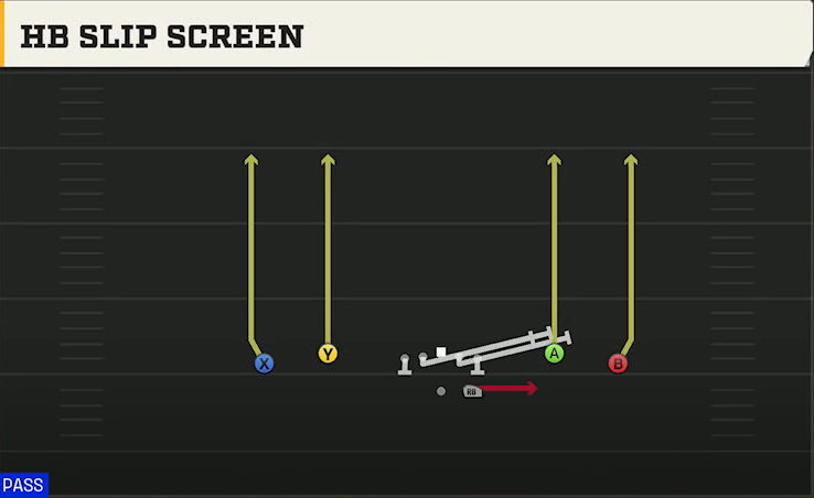 LSU Offense Gun Spread Dbl Flex HB Slip Screen play diagram