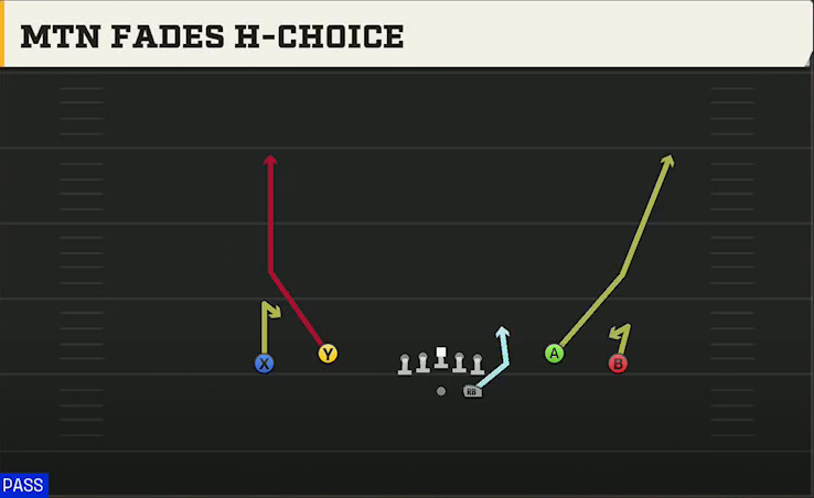 New Mexico State Offense Gun Spread Dbl Flex Mtn Fades H-choice play diagram