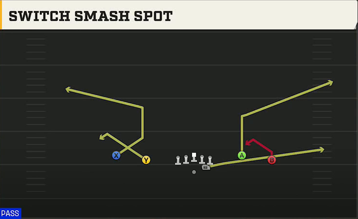 Auburn Offense Gun Spread Wing Y-Flex Switch Smash Spot play diagram