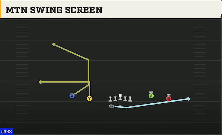 San Diego State Offense Gun Spread Flex Wk Mtn Swing Screen play diagram