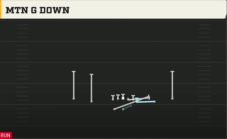 Notre Dame Offense Gun Spread HB Wk Mtn G Down play diagram