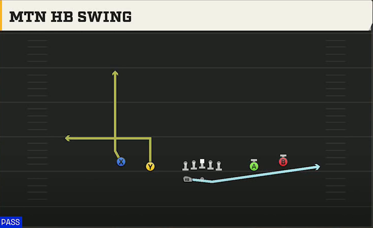 Texas Tech Offense Gun Spread HB Wk Mtn HB Swing play diagram