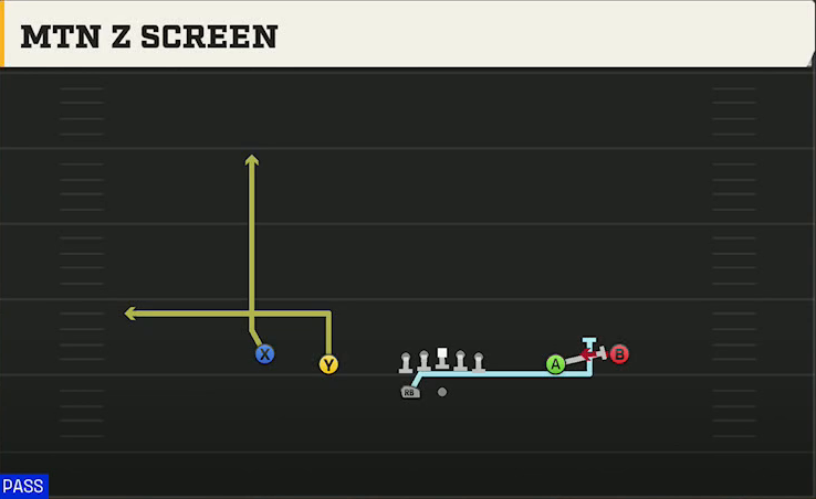 Wake Forest Offense Gun Spread HB Wk Mtn Z Screen play diagram