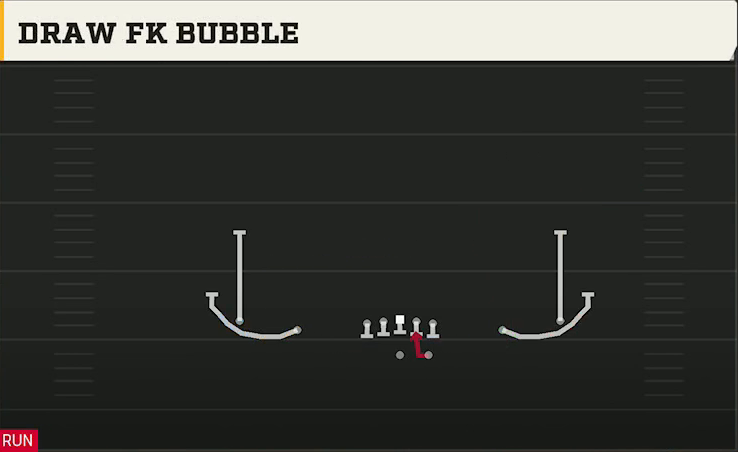 Tulsa Offense Gun Spread Draw FK Bubble play diagram