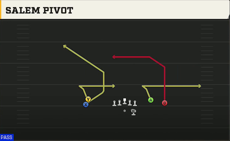 New Mexico Offense Gun Stack Y-Flex Salem Pivot play diagram