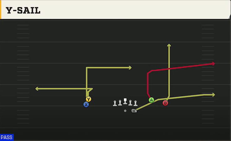 New Mexico Offense Gun Stack Y-Flex Y-sail play diagram